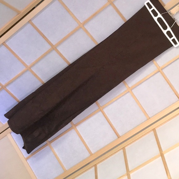 Cache Chocolate Brown Bronze Linen Pants Sz 12 - Picture 5 of 11